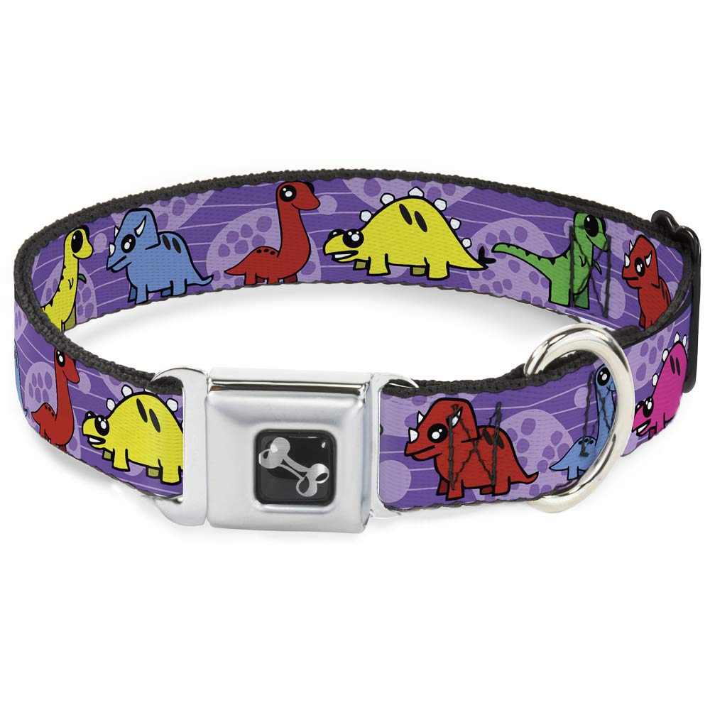 Collier de chien Buckle Down dinosaure avec boucle originale en forme d'os M