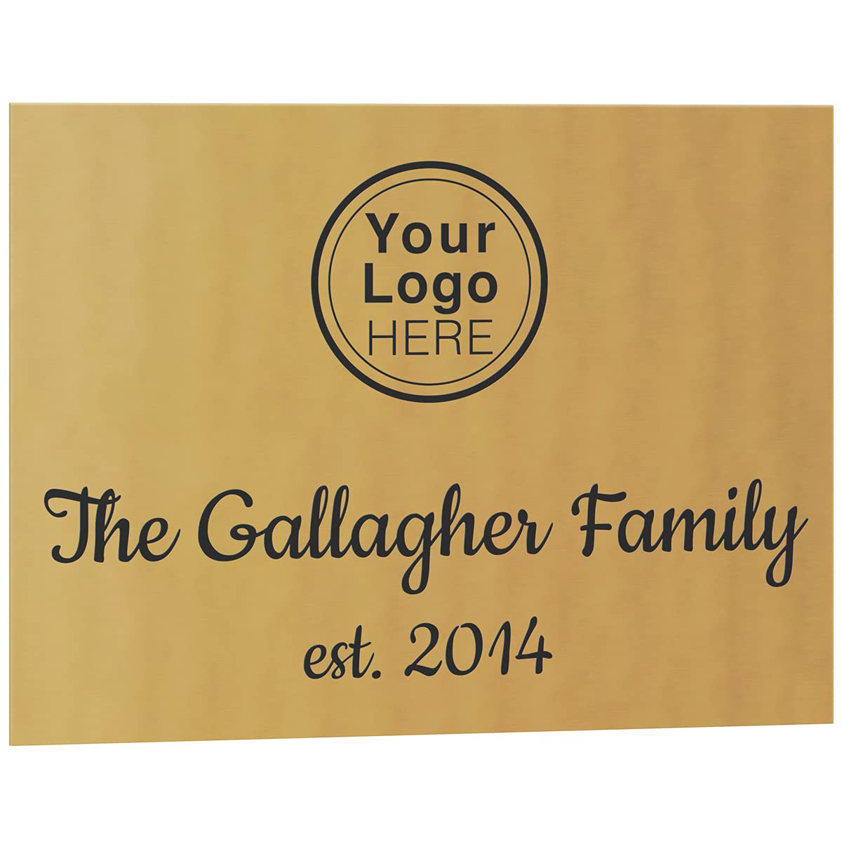 Customized Brass Sign, Caution, Welcome, or Business Sign, Customizable Text and Logo Options (12 x 16")