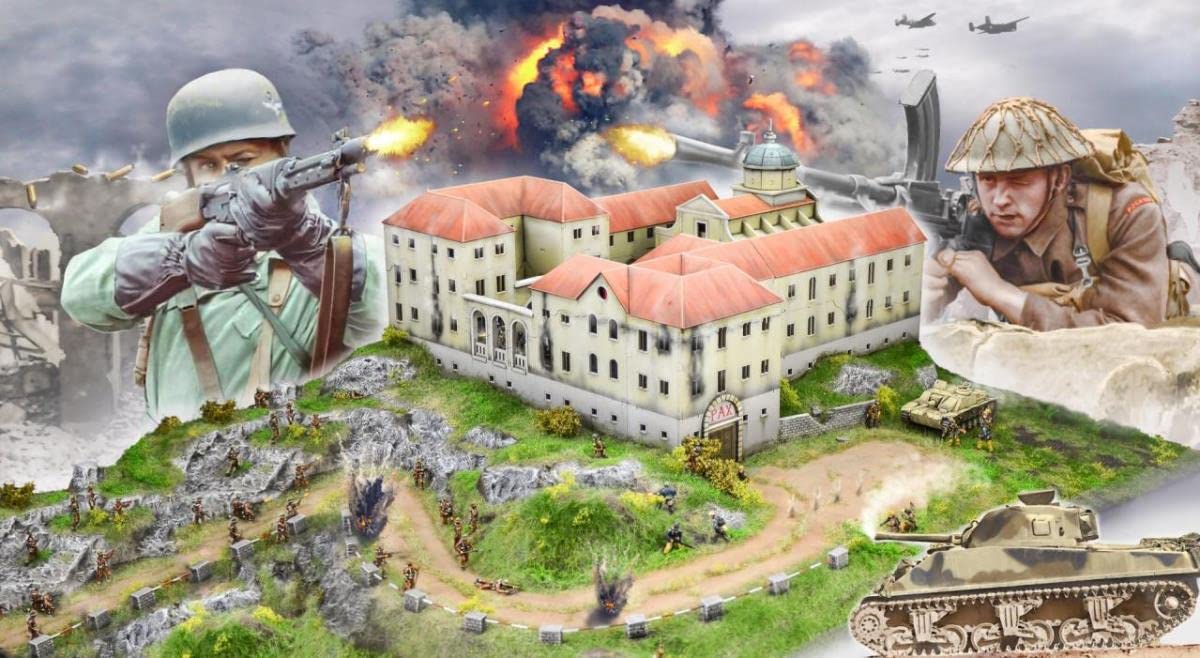 Italeri 6198 Armee 6198S-1:72 Montecassino'44 Gustav Line Battle Model Building Kit, Standing Model Building, Crafts, Hobby, Gluing, Plastic Kit, Detailed Multi-Coloured