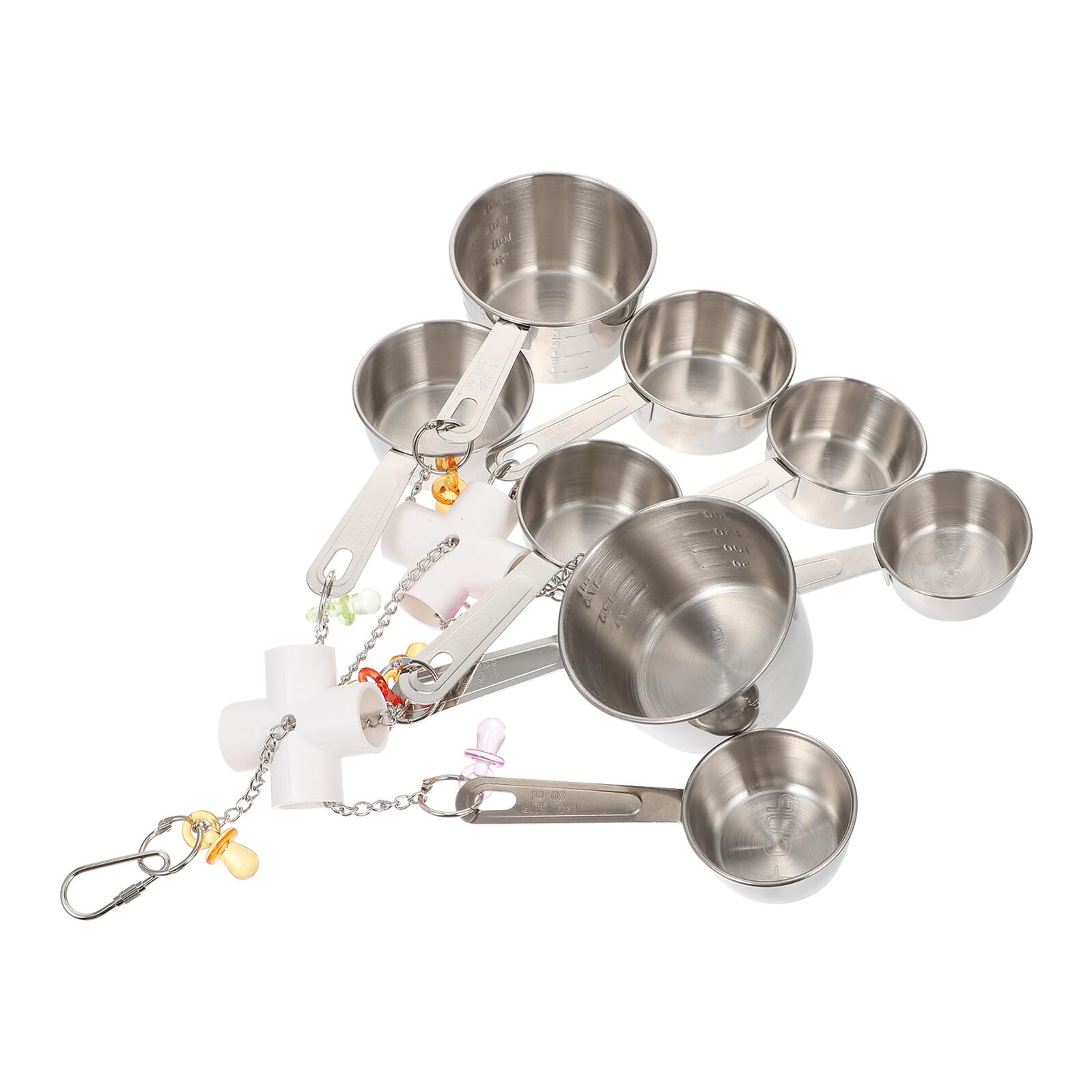 TEHAUX Vogelspielzeug Kauspielzeug zum Aufhängen aus Edelstahl, 1 Stück | Papageienkäfig Zubehör, Geeignet für Spiel und Knabbern, mit Sitzstange für Vögel