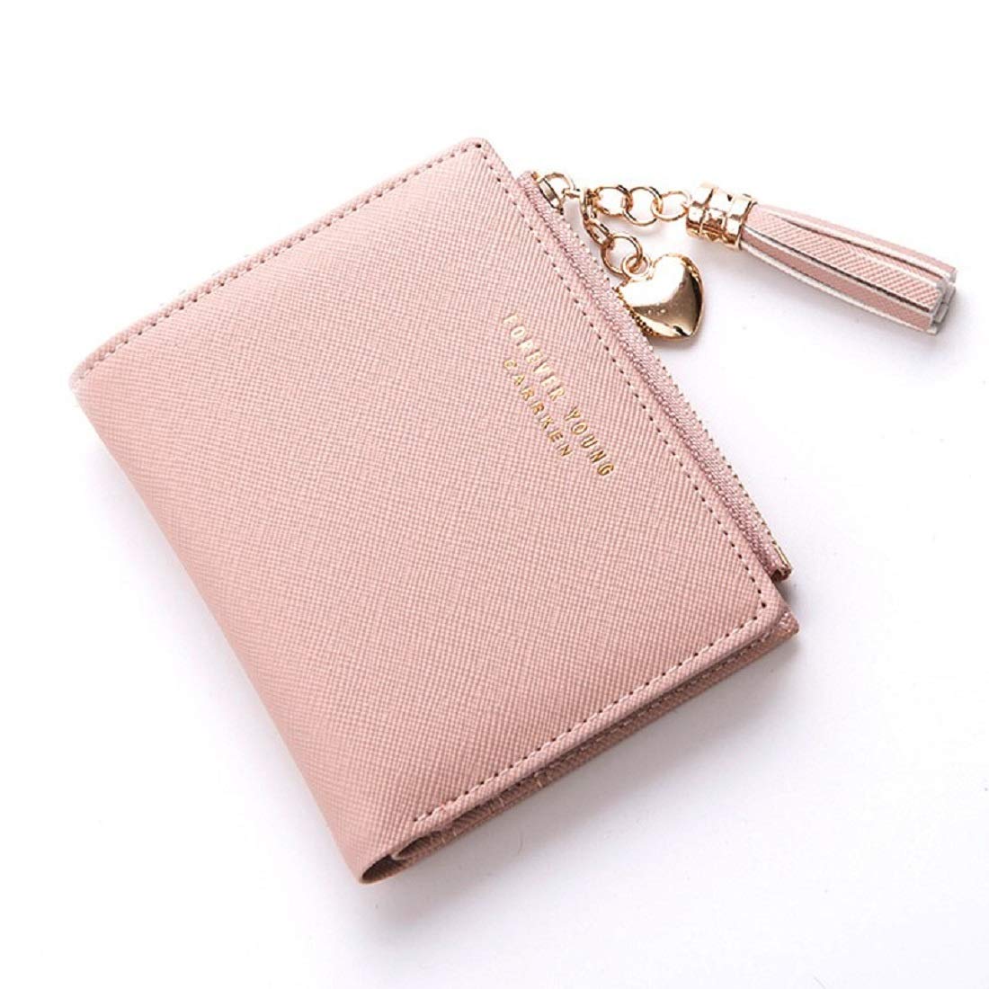 Oulm Pink Women's Wallet - Compact PU Leather Wallet With Card Slots & Coin Pocket (WA-7)