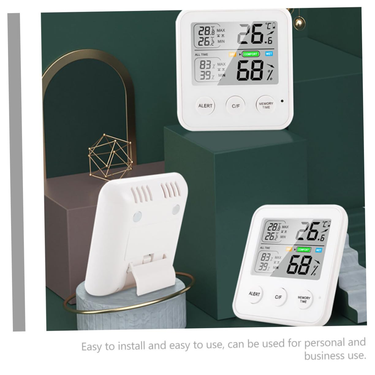 KONTONTY Thermometer Humidity Measuring Gauge Temperature Humidity Temperature Sensor Humidity Gauge Humidity Digital Hygrometer Small Household Tools White Electronic Components