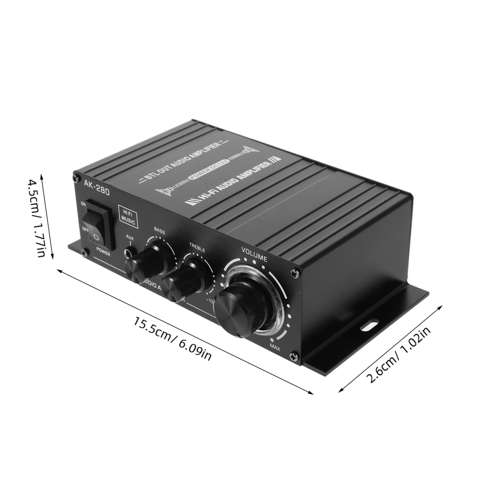 Beatifufu 12v Mini Amplifier for Car and Motorcycle Compact Audio Amplifier Portable Design