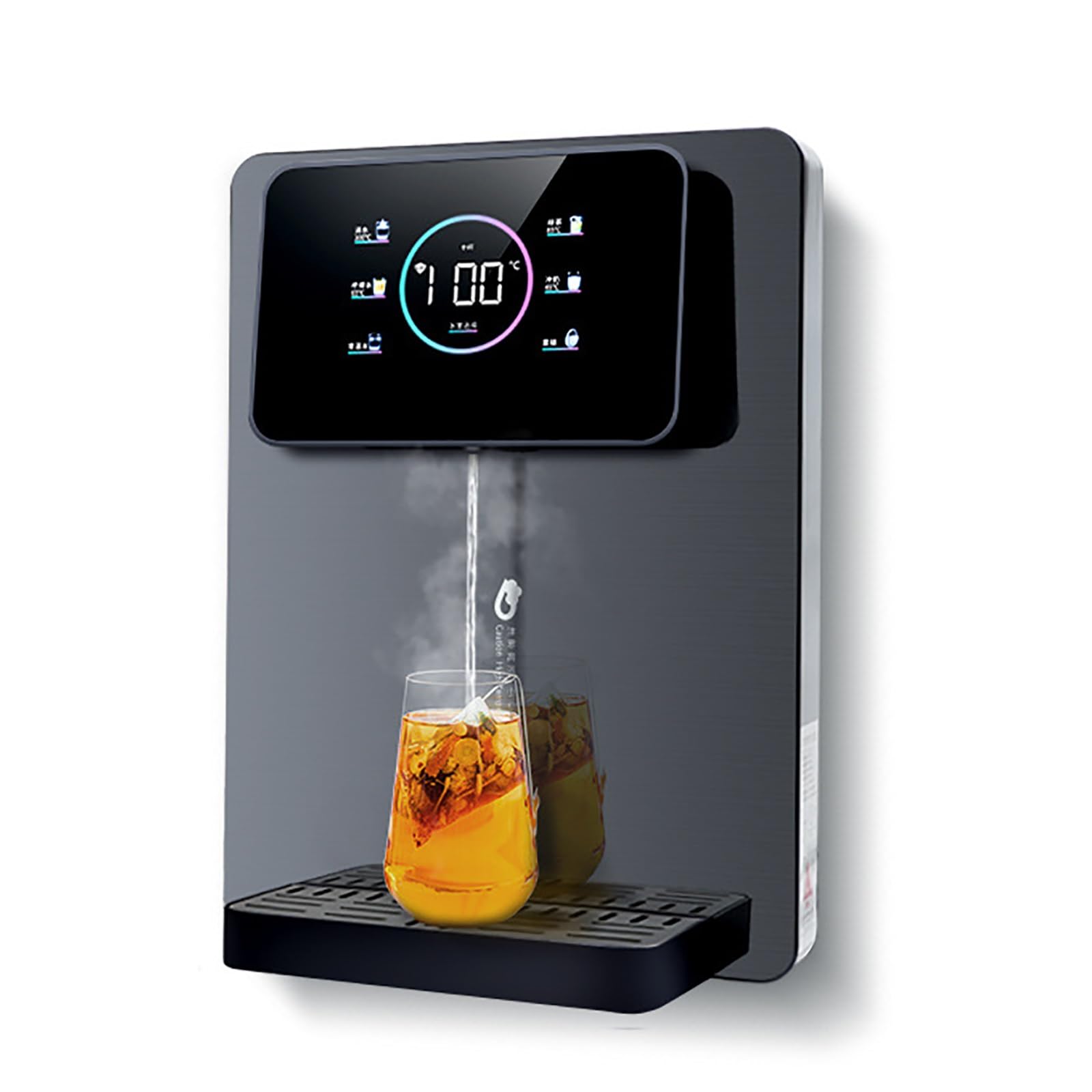 FHRKA Wall-Mounted Water Dispenser With Safety Lock, 5 Temperature Control, 3rd Water Volume Control, 2200W, Hot Water 20L/h (Grey)