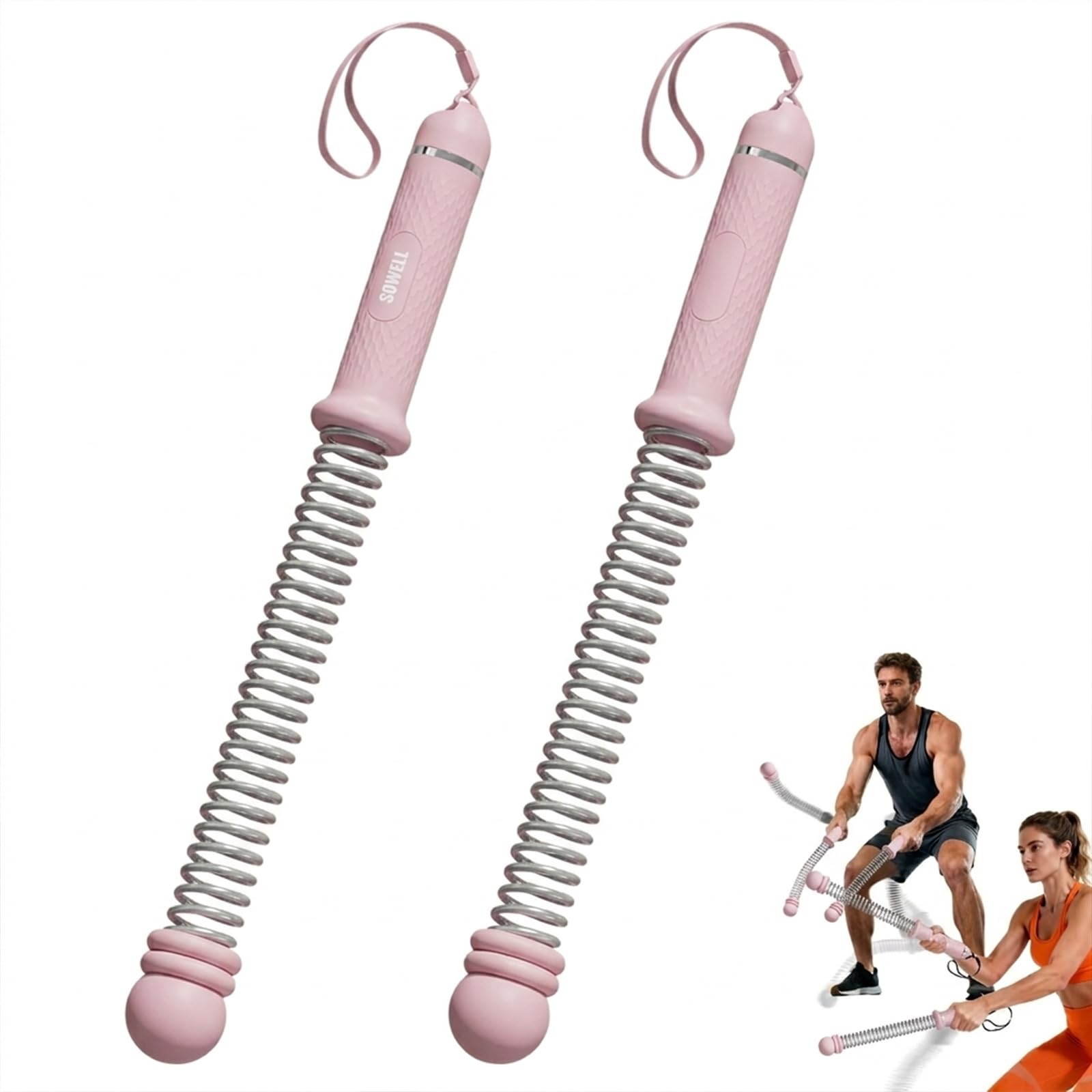 2 Piezas Battle Rope, Cuerda De Batalla, Cuerda Ejercicio, Resistencia Ajustable Equipo Fitness, para Entrenamiento En Casa, Gimnasio, Cardio, HIIT, Musculación