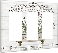 Vista 89 de Placa Cubierta de Interruptor de Luz de Palanca Individual con Diseño de Flor Botánica en Tablero de Madera Rústico Estilo Granja - Placa de Pared