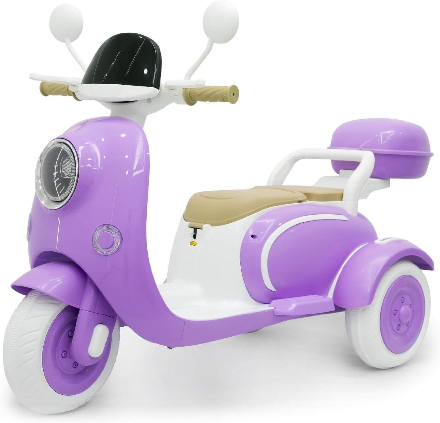 Kids Electric Motorcycle,Electric Scooter for 3 Year Old,3-Wheel 12V Ride On Scooter for Kids with Storage Compartments, Motorcycle for Girls, Ideal Moped for Girls Ages 3-6 (Purple)