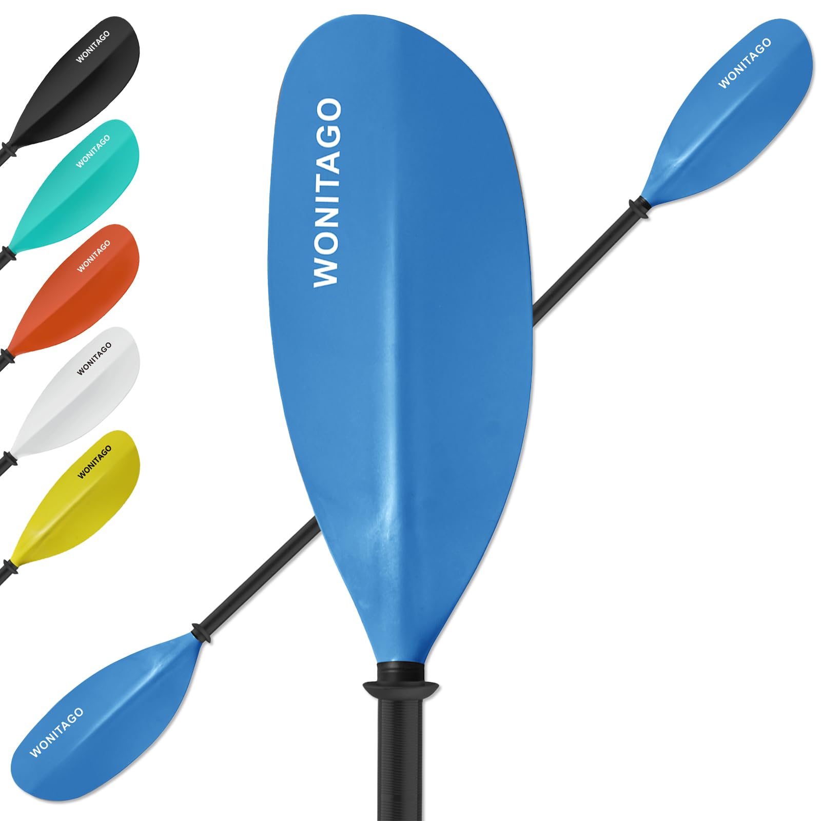 Kayak Paddles Fiberglass Paddle with Nylon Blades, Floating Adjustable Kayaking Oars, 3 Piece, 230-250cm/90-98 inch