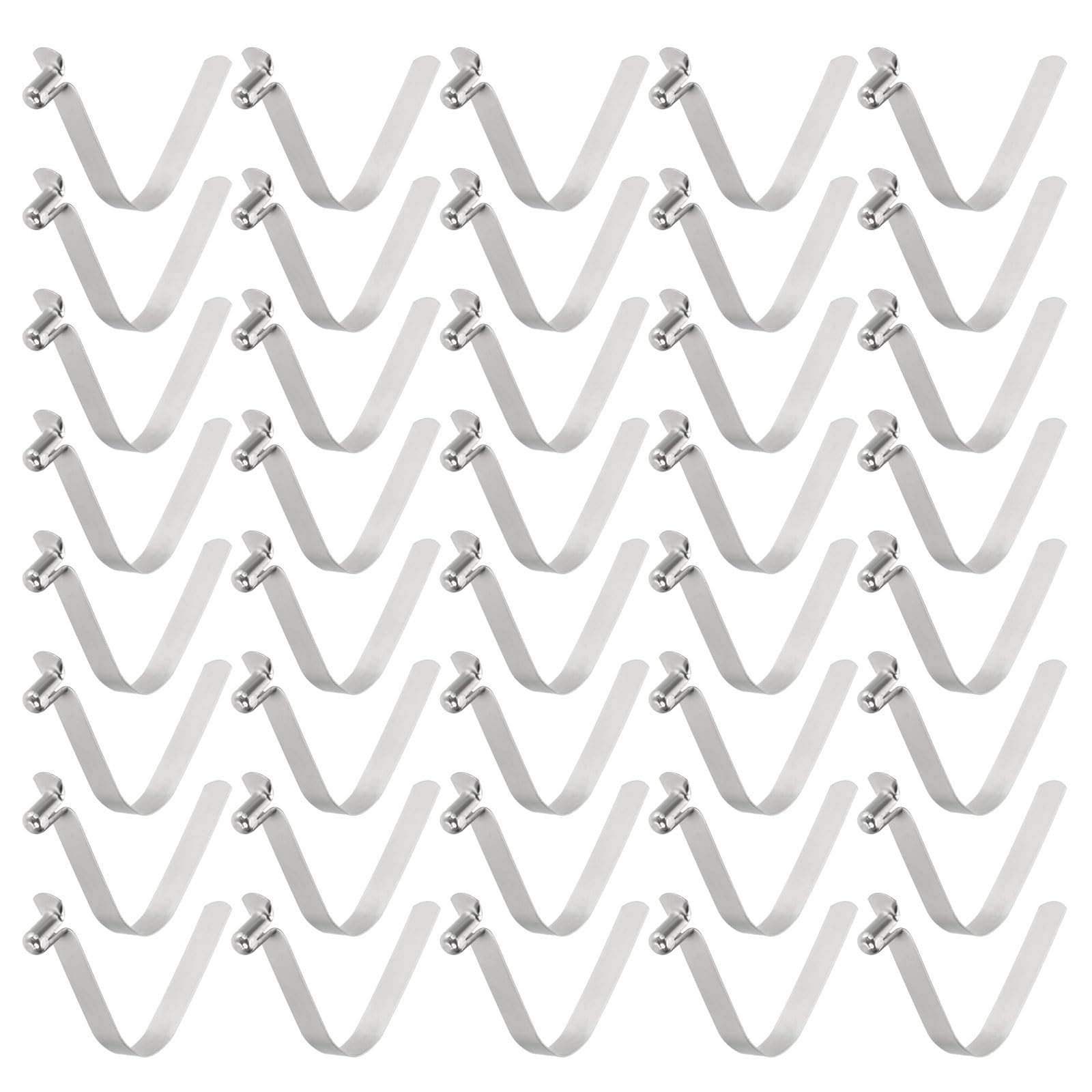 sourcing map 40pcs Single Button Kayak Paddle Snap Spring Clip 6x10x45mm 65Mn Spring Steel V-Shaped Hollow Lift Telescopic Locking Tube Pole Clips for Tent Umbrella Camping