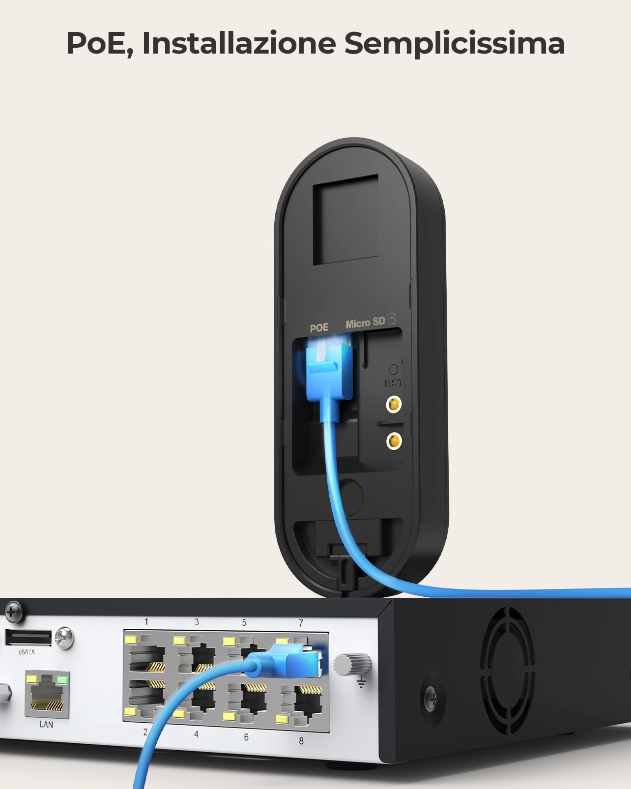 Reolink 5MP cablato Videocitofono PoE con Chime, Vista Diagonale a 180°, Video Campanello Cablato, Rilevamento di Uomo, Avvisi Intelligenti, Audio Bidirezionale, Video Doorbell Supporta microSD, Nero