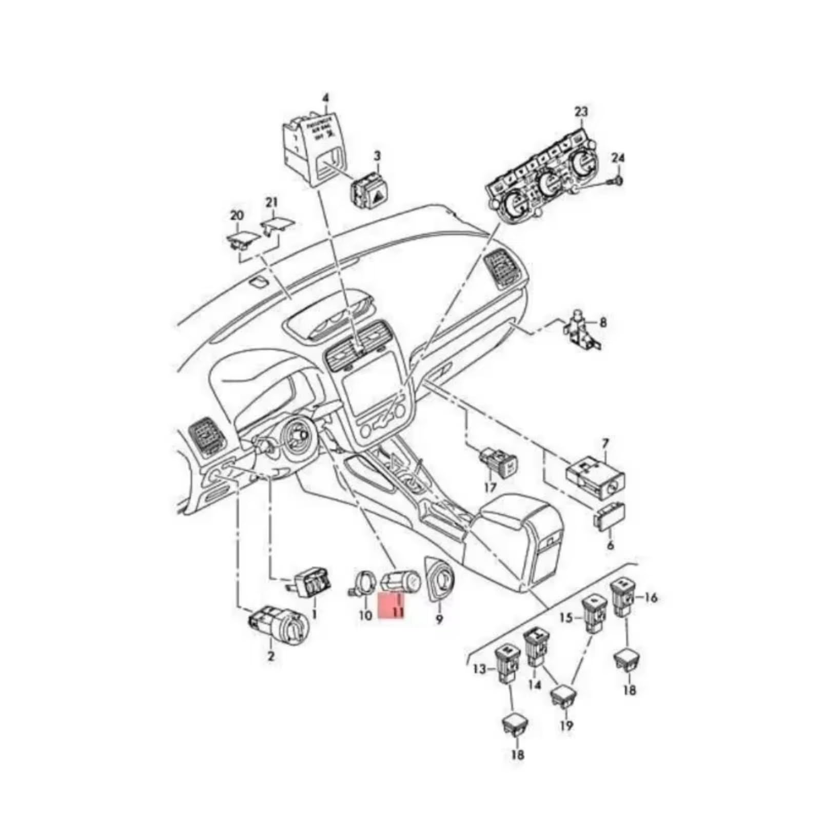 Bouton Poussoir Start Stop Pour VW Pour Scirocco 13 2015-2018 Bouton De Démarrage Sans Clé