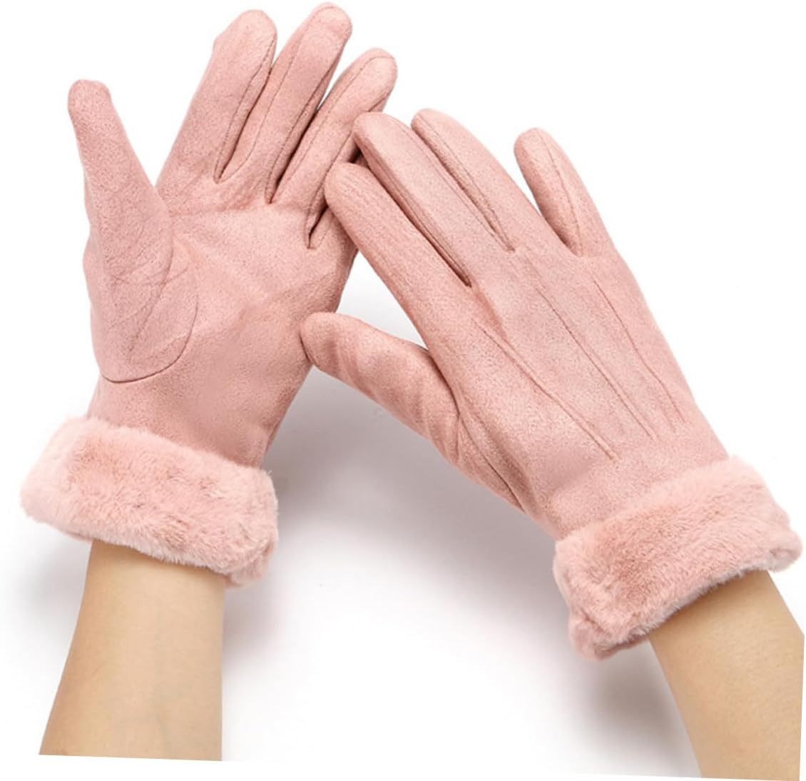 Outdoor Warm Suede Fabric Gloves for Lightweight Flexible Winter Gloves for Cycling Hiking Skiing Breathable and Thermal Hand Protection in Cold Weather