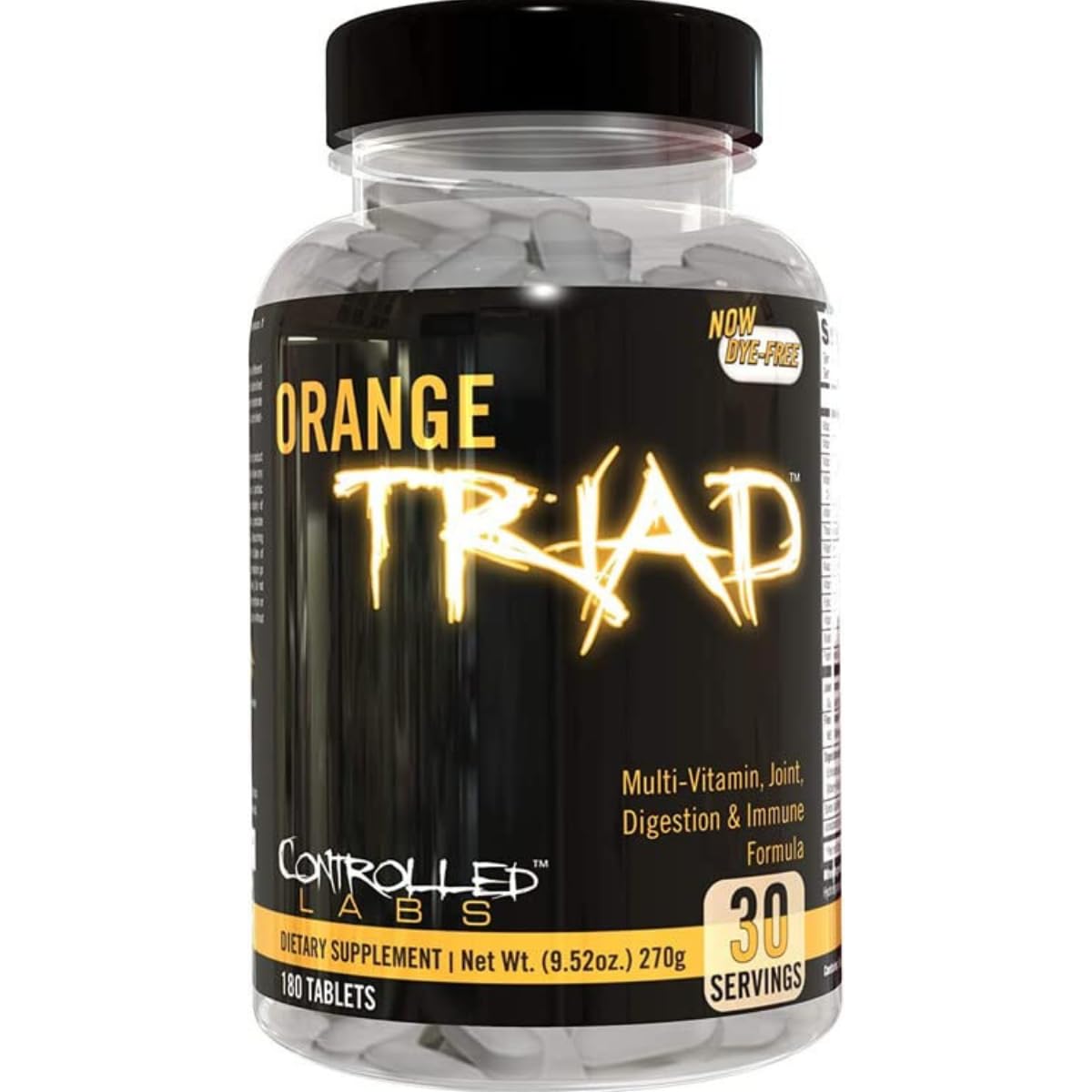 CONTROLLED LABS Orange Triad, Multivitamin/Joint/Digestion/Immune, 30 Serv 180 Count (Pack of 1)
