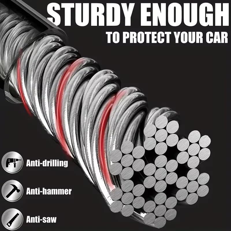 Cierre del cinturón de Seguridad del Volante con, Hebilla for cinturón de Volante for Robo Coche, Cable Acero, Bloqueo Cuerda Alambre, Multicolor(Pink)