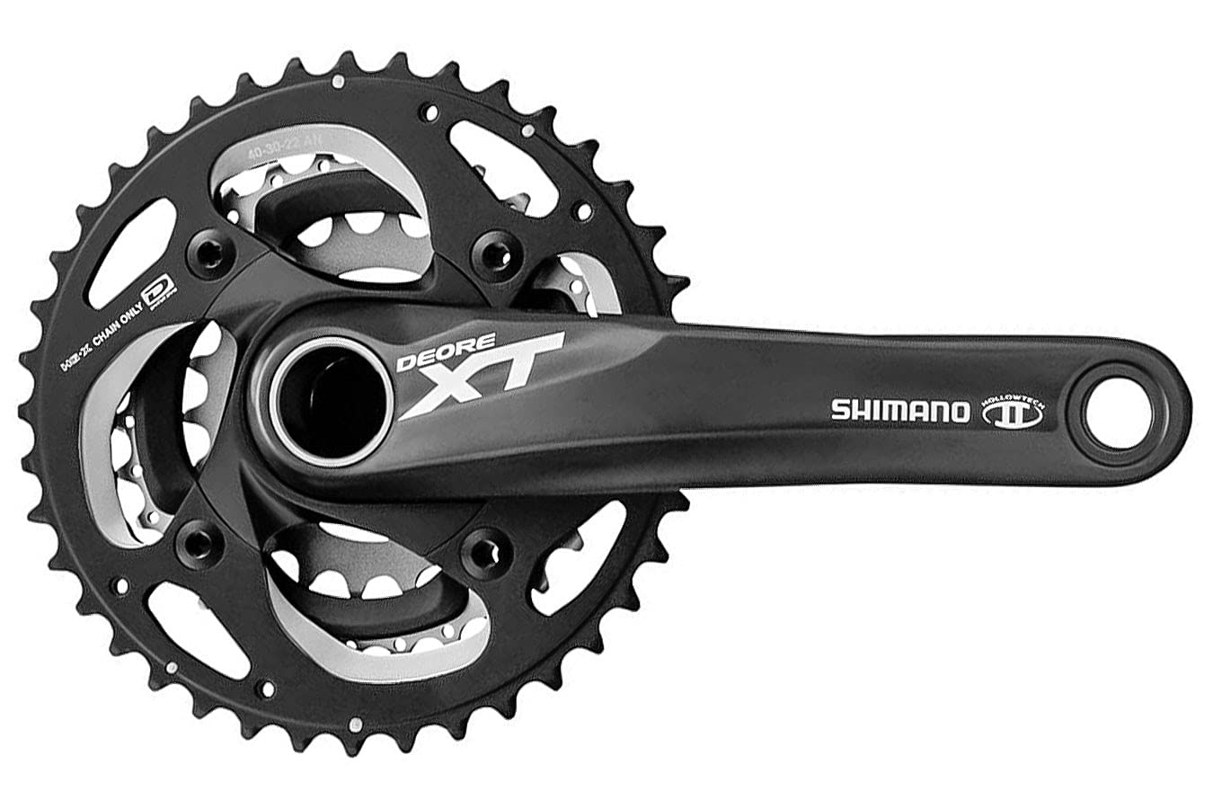 Pédalier Shimano FC-M782 10 Vitesses Plateau 22-30-40, Noir, Aluminium, Occasion