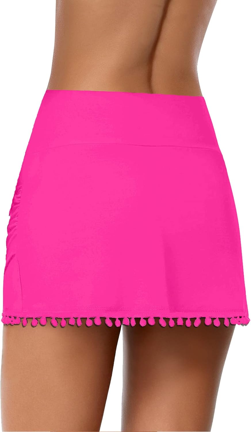 GRAPENT Women's High Waisted Bikini Bottoms Ruched Swimsuit Tulip Hem Swim Skirt - Image 2