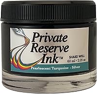 Vista 6 de Private Reserve Ink Pearlescent Black-Silver - Botella de tinta para pluma estilográfica prémium de 2.0 fl oz Negro holográfico con infusión
