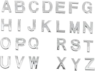 Cabilock 26pcs Digital House Number Gift Tag Letter Stickers Vintage Scrapbook Stickers Door Alphabet Sticker Mailbox Alphabet Stickers Alphabet Decals House Letter Sticker Adhesive Silver