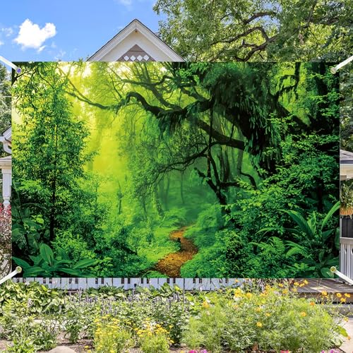 Telón Fotográfico Jungla 7x5 FT Fondo Tropical Bosque miniatura 2