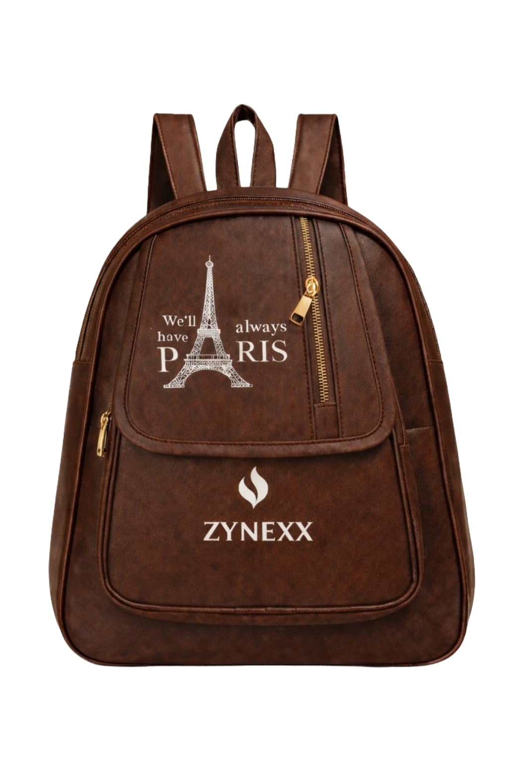 Brown PU Leather Backpack for Women & Girls | Stylish College Backpack Purse | Multi-Pocket Travel Office Casual Daypack-image-25