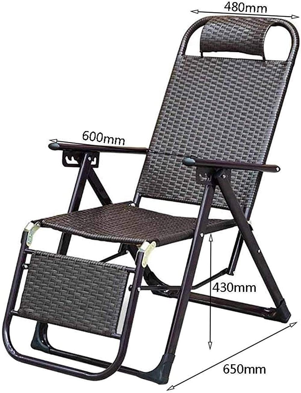 Fauteuil inclinable Pliant inclinable Chaises zéro gravité Chaises Longues Chaises Longues Chaises Longues Relaxant Jardin Plage Réglable Marron.