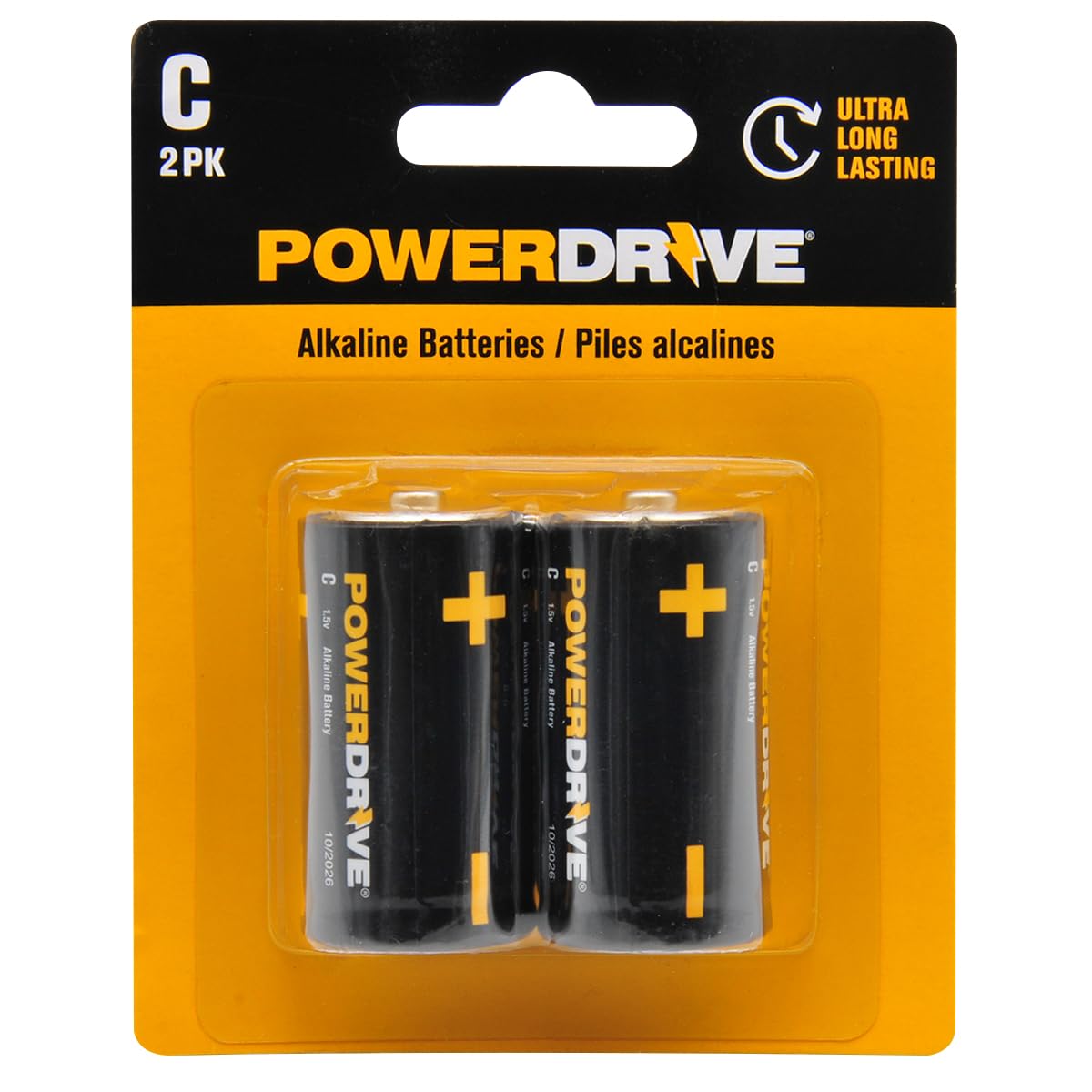 PowerDrive LR14 Alkaline C Battery - 2 per Pack
