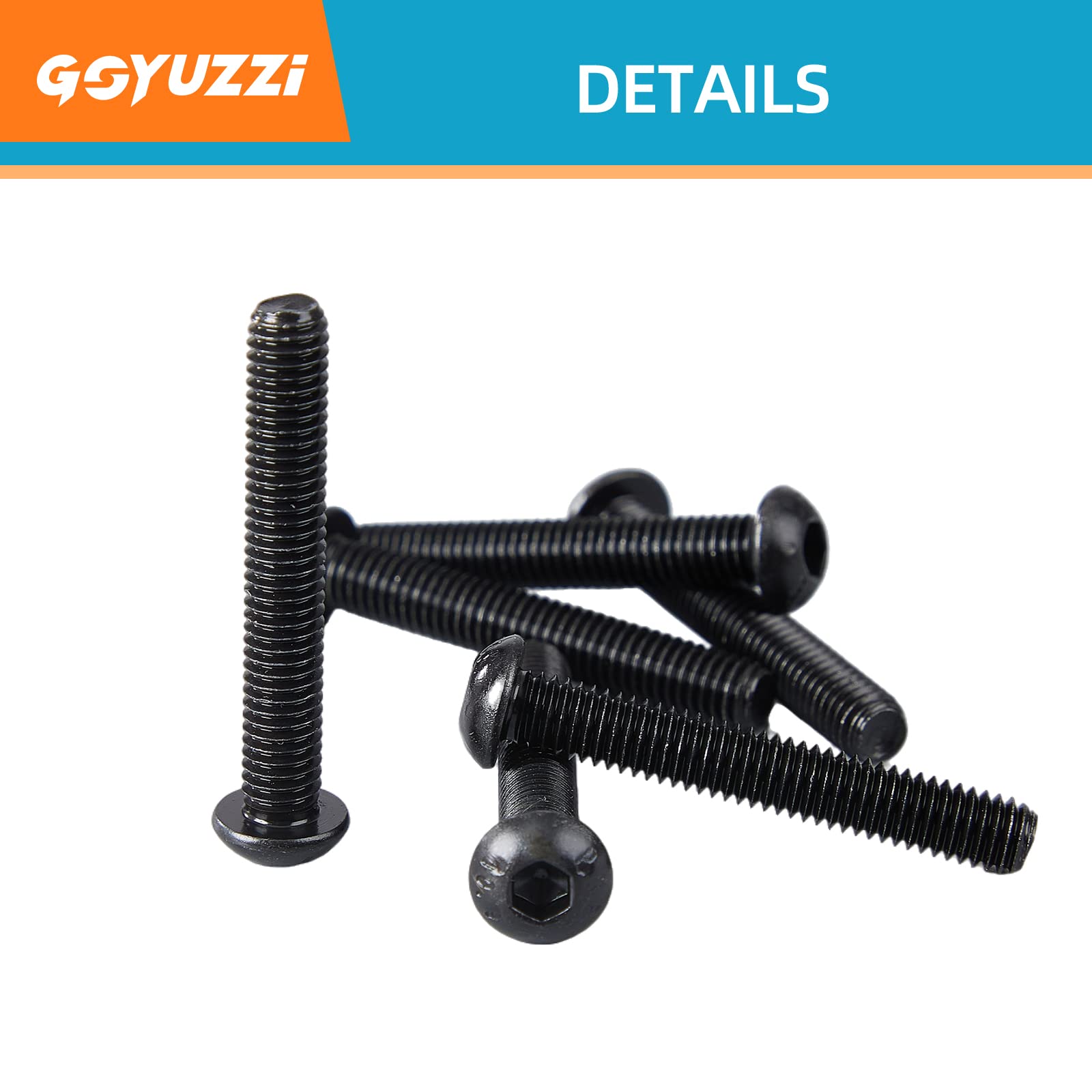 MewuDecor M6 X 12mm Button Head Socket Screws, 50 PCS | 10.9 Grade Alloy Steel Black Oxide Bolts | Hex Socket Cap Screws For DIY & Repair - View #10