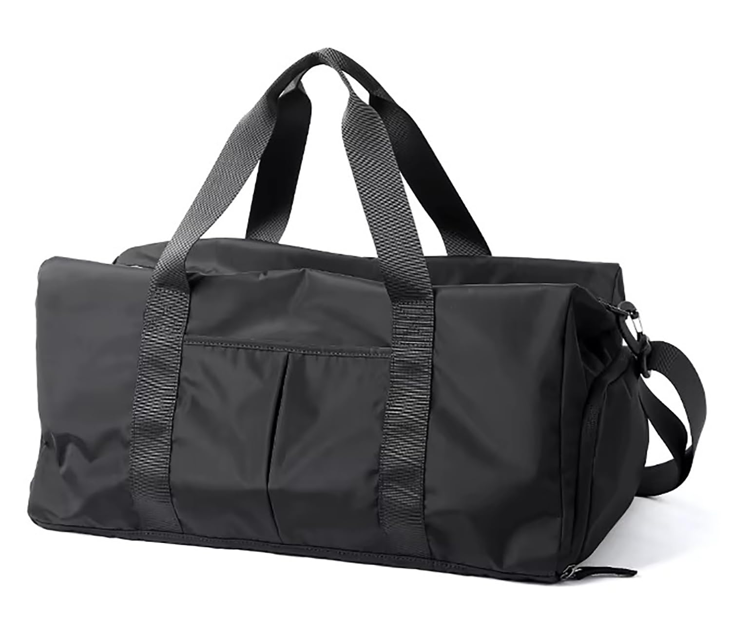 WildHorn Nylon Duffel Bag for Men & Women | Lightweight Travel Gym Bag with Shoulder Strap & Trolley Sleeve | Spacious Weekender Luggage Bag (Jade Black)