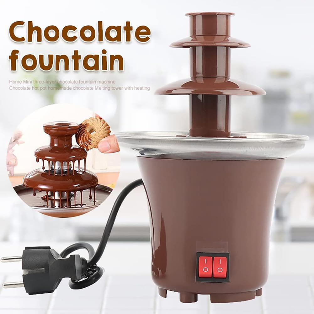 3-poziomowa elektryczna fontanna do fondue czekoladowego, pojemność 1,5 l, łatwa konfiguracja, idealna na imprezy i wydarzenia