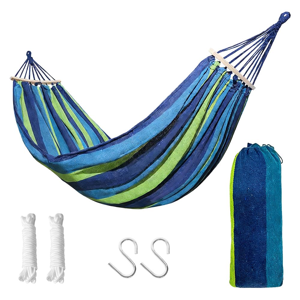 UMCHU 1 Pcs Portable Camping Hammock,Double Hammock,Outdoor Cotton Hammock,Suitable for back gardens, patios, gardens, parks, and verandas
