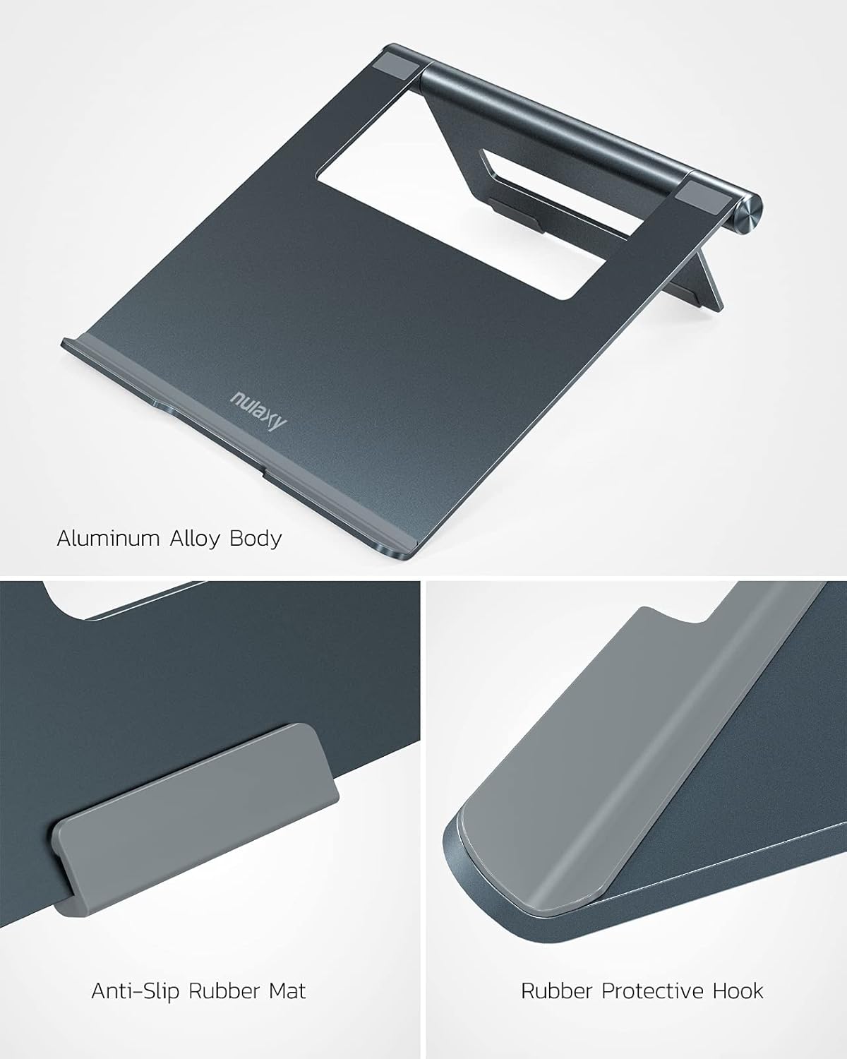 Bеѕt Cуbеr Dеаlѕ 🔥 Nulaxy Foldable Laptop Stand, Portable Aluminum Computer Riser, Adjustable MacBook Cooing Holder Compatible with MacBook Air Pro, Dell, HP, Lenovo from 10-15.8’’ Laptops, Grey
