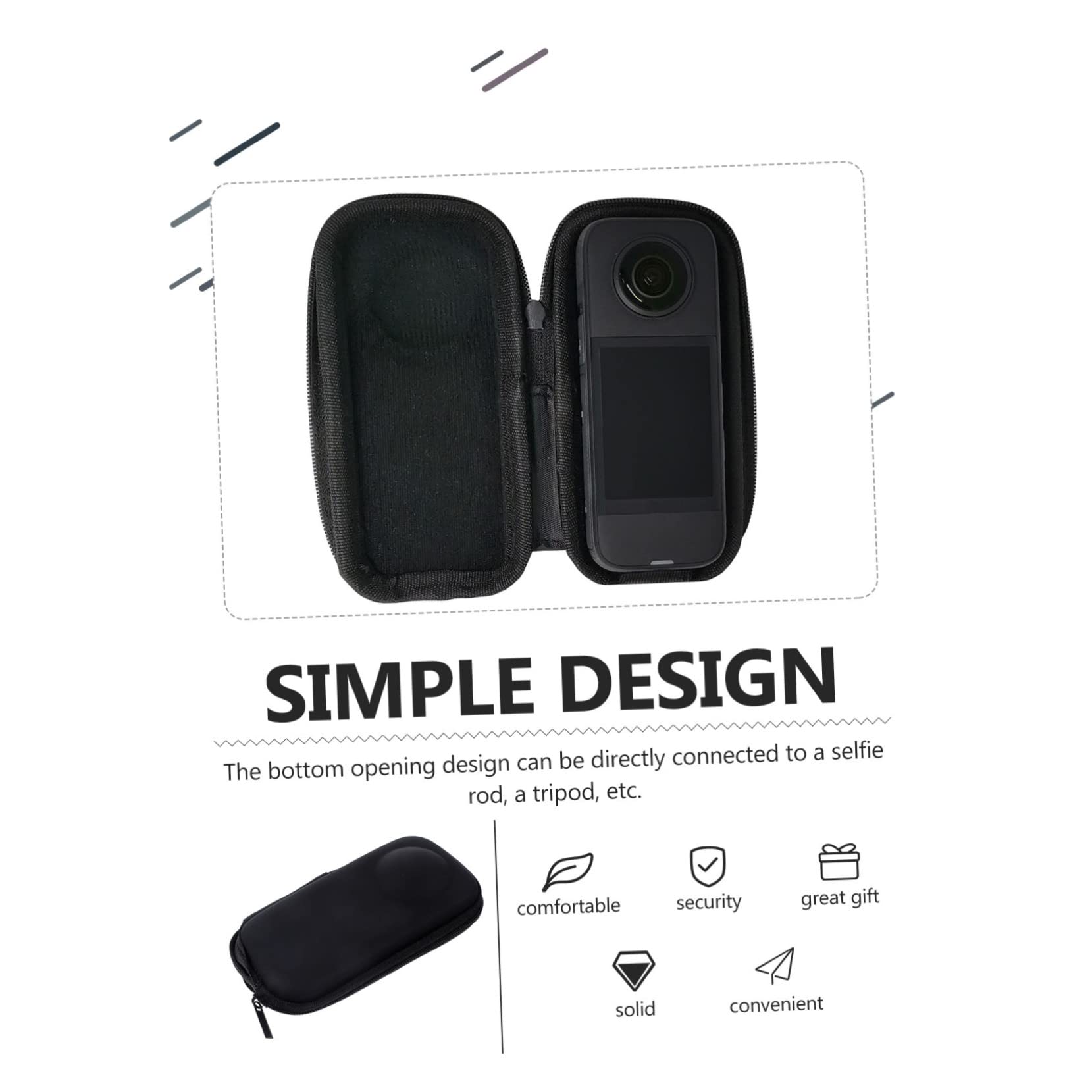 SOLUSTRE 5pezzi Custodia Per Action Camera Protettiva Compatibile One e Attività All Design Pu Resistente