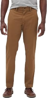 GAP Men's Essential Straight Fit Khaki Chino Pants - 98% Cotton Stretch, Versatile Casual to Business Wear