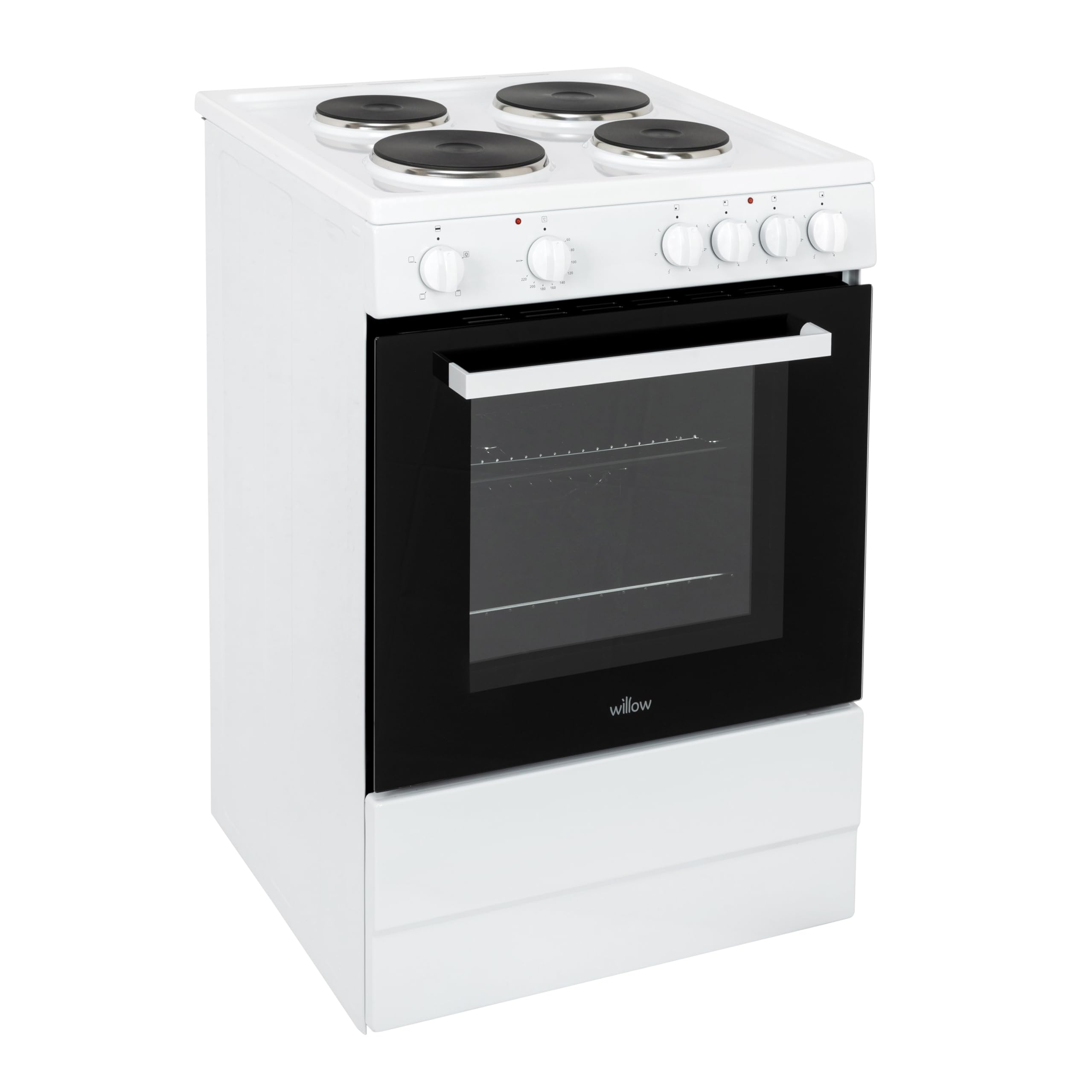 Willow WSE60WH 68L Freestanding Single Cavity Cooker, 60cm Electric Cooker - White — view 6