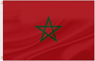 ASUNO Morocco Flag 3×5 Feet Polyester Moroccan National Banner with 2 Brass Grommets Double Side Vivid Color Fade Resistant for Outside Garden Lawn Patio