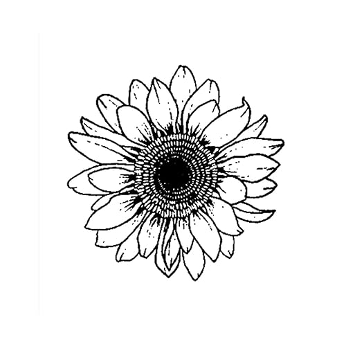 Simply Inked Tatuaje temporal de girasol paquete de 5, tamaño 2.5 x 4 pulgadas l negro l