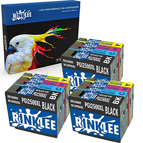 RINKLEE 12 Compatible PGI-2500XL PGI-2500 XL Ink Cartridges Replacement for Canon MAXIFY MB5350 iB4050 MB5050 MB5150 MB5450 iB4150 MB5455 MB5155