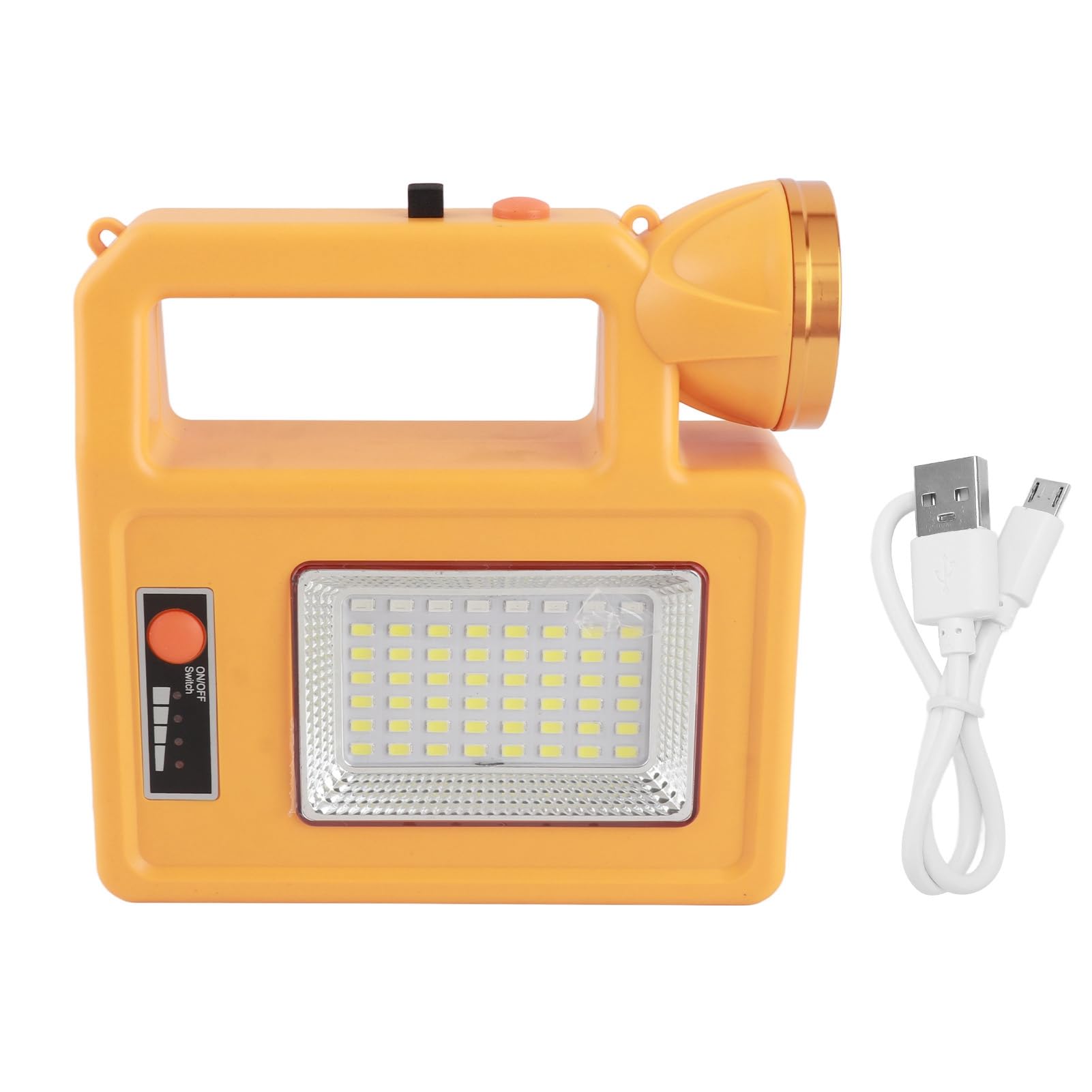 Torcia Solare LED Ricaricabile Impermeabile Multifunzione per Campeggio Ed Emergenza 6000mAh Materiale ABS