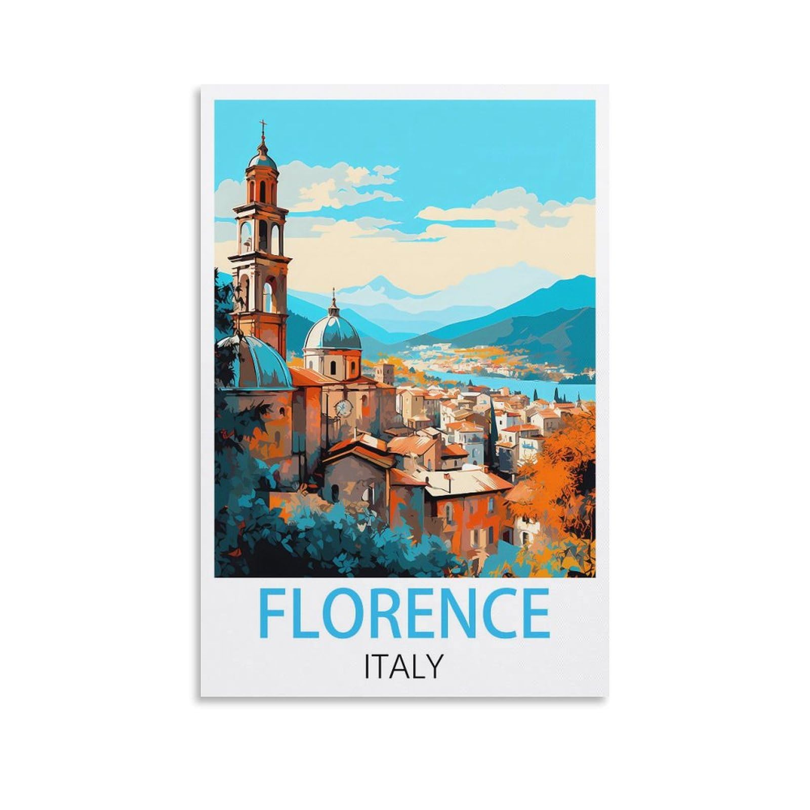 Vintage Metal Tin Sign Funny,Florence Italys Wall Art Vintage Decor for Man Cave Garages Home Bedroom Retro Decor 30x40cm