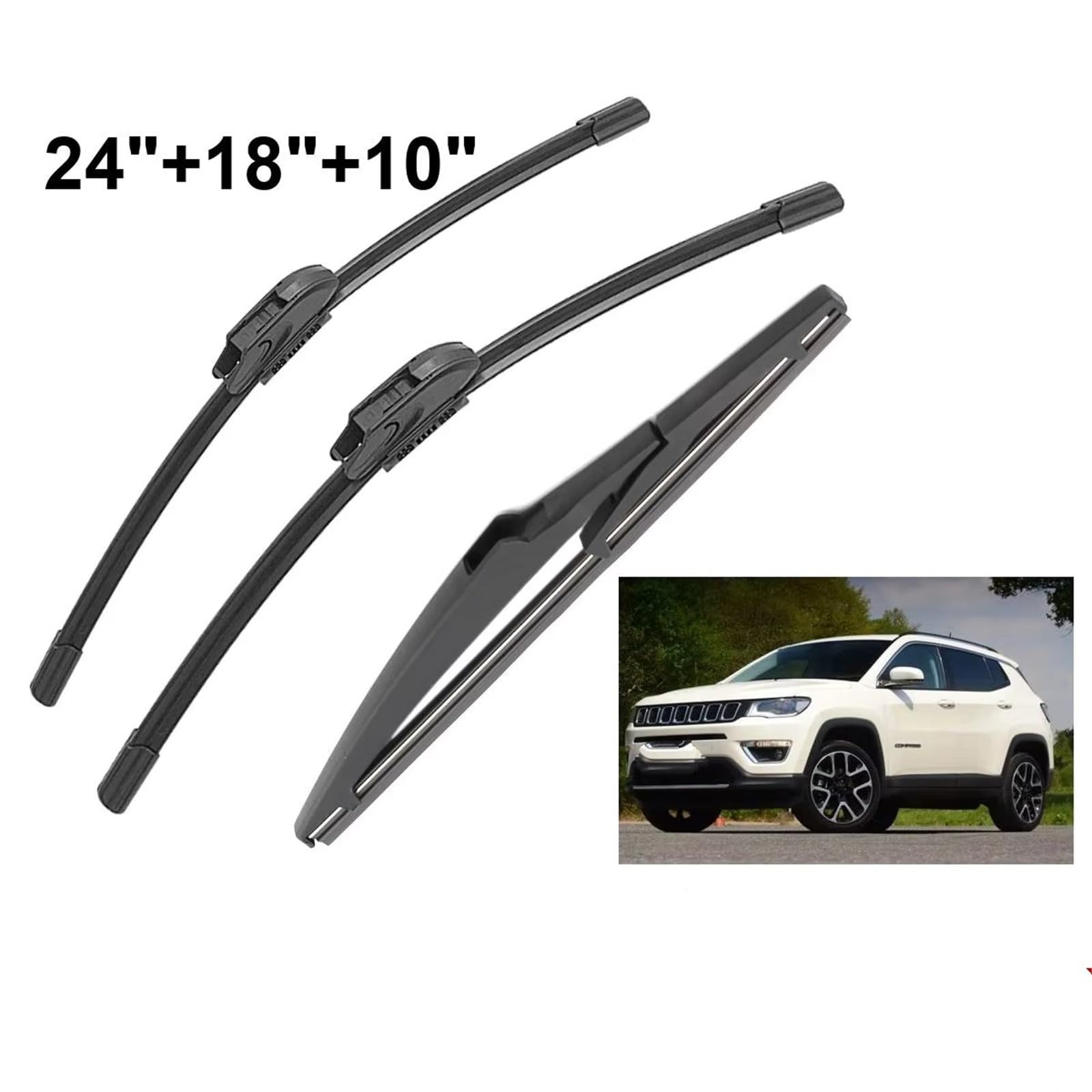 Tergilunotto Rear 3 Pezzi Spazzole Tergicristallo Anteriori E PosterioriAccessori Auto Per Jeep Per Compass MK2 MP 552 2016 2017 2018 2019 2020 Tergicristallo(6 Piece)