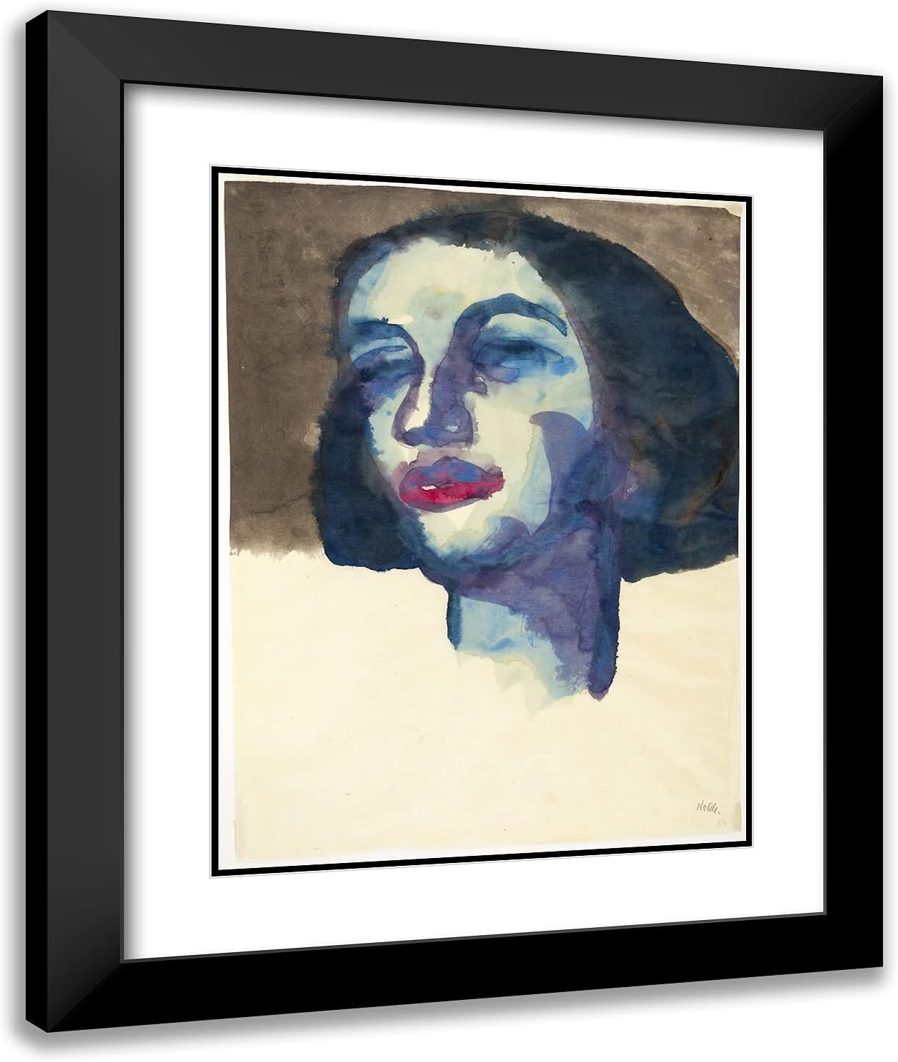 ArtDirect Emil Nolde 20x24 Black Modern Framed and Double Matted Art Print Titled Portrait of Mary Wigman