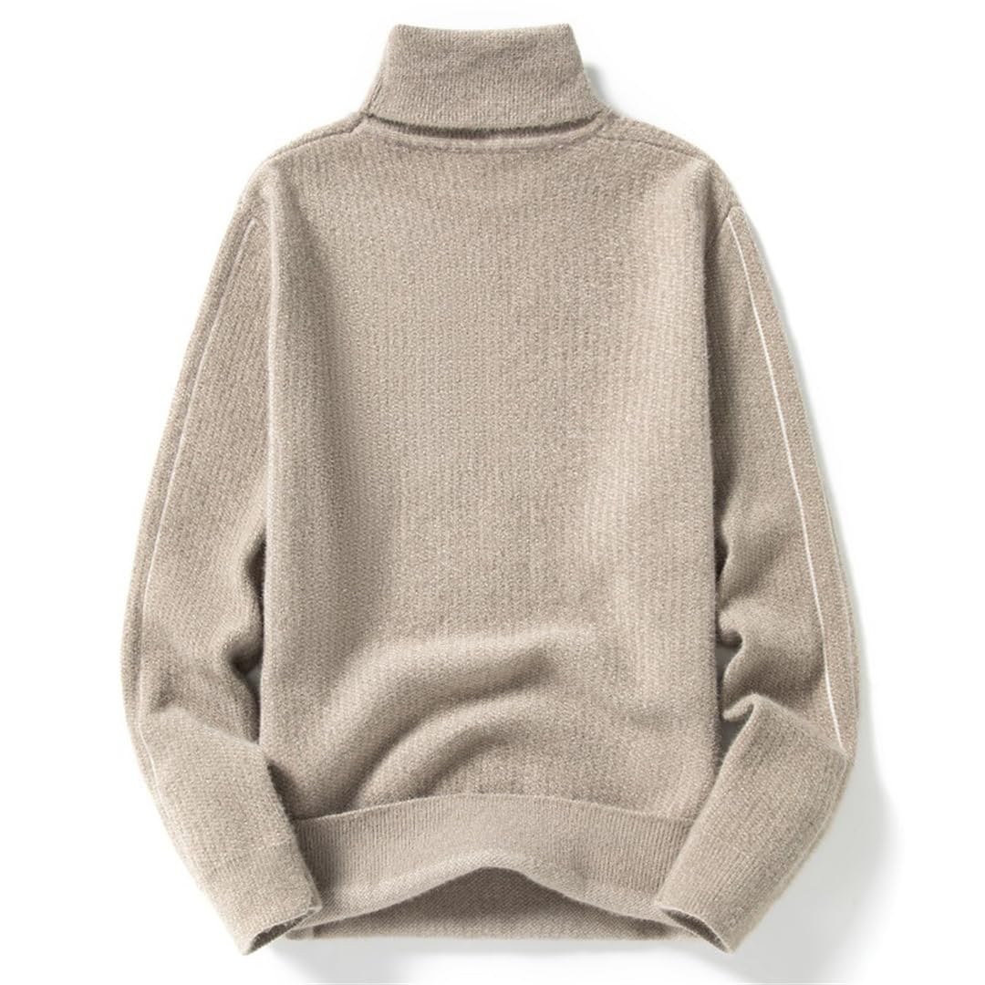 Maglione A Collo Alto da Uomo Pullover Casual Maglione Lavorato A Maglia Tinta Unita Maglione Autunno Inverno
