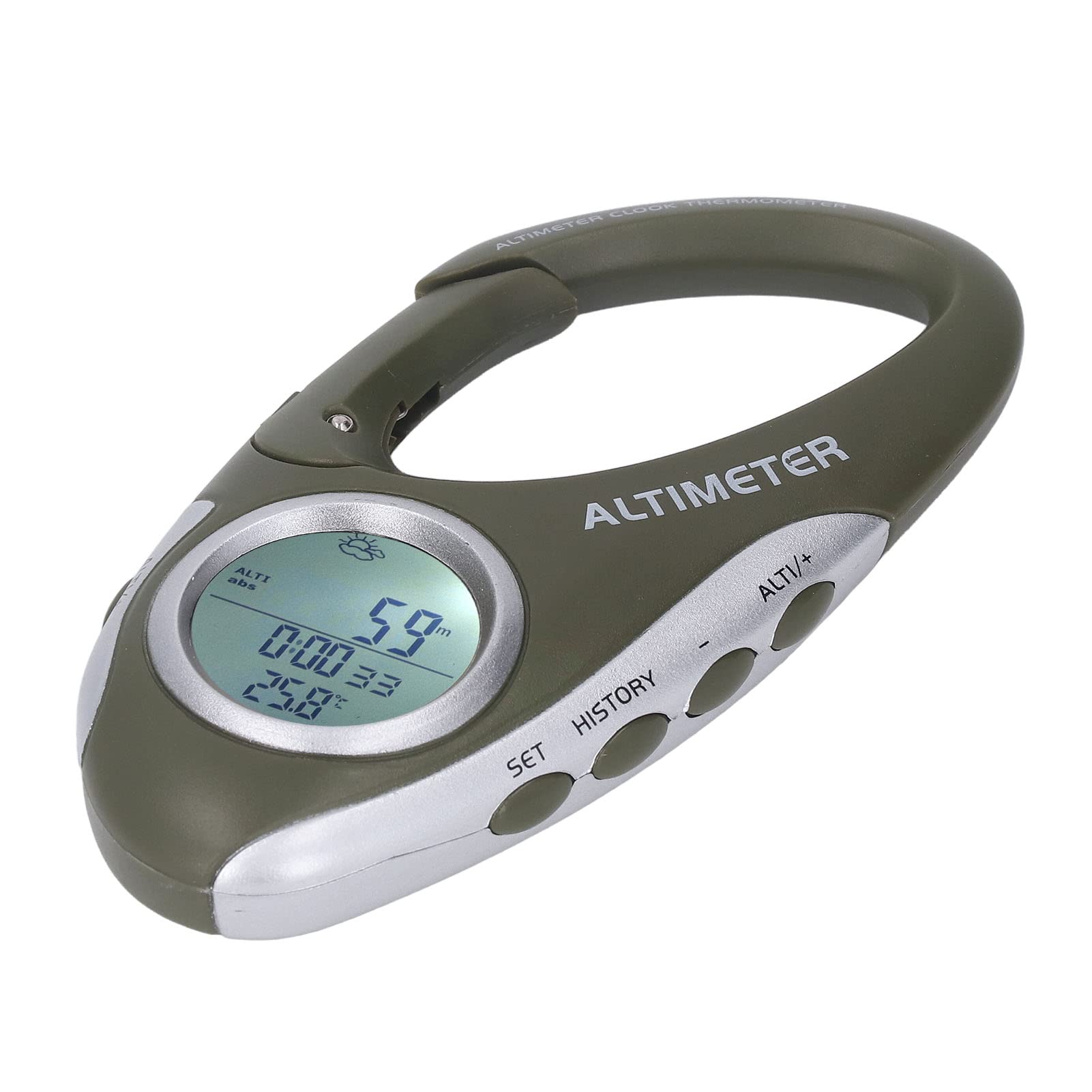 Baromètre Altimètre Numérique Portable, Boîtier ABS Multifonctionnel, Boussole d'altitude rétro-éclairé pour les Sports de Plein Air