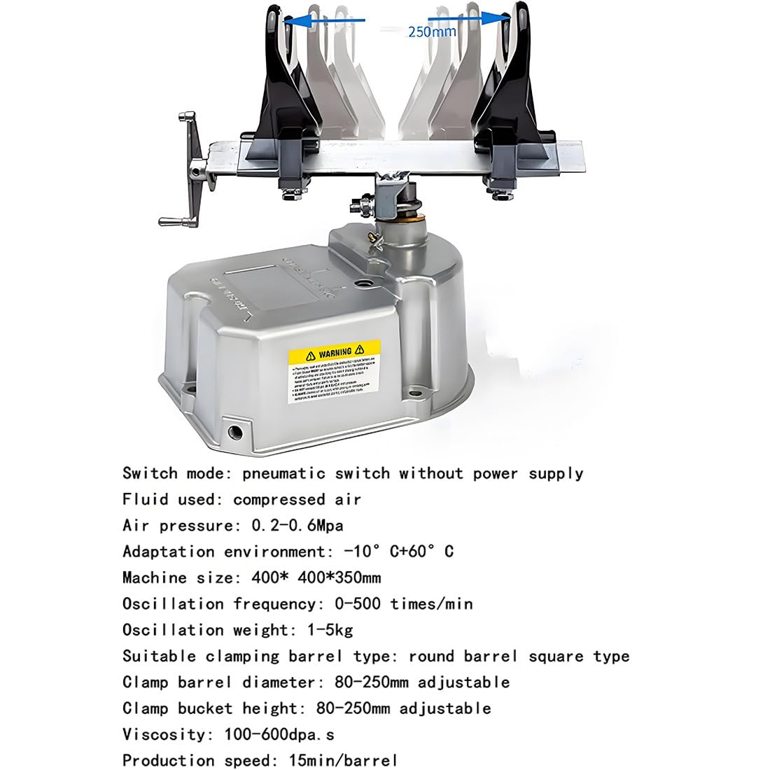 Mezclador de pintura neumático de 1 a 5 litros con abrazadera ajustable de 15 min/cubeta 0-1100 veces/min. Agitador de aire alimentado por aire