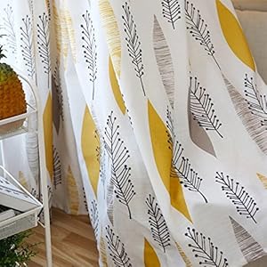 Cherry Home Multicolored Leaf Curtains Print Floral Blocking Light Lined Curtain Pair Pillow Set Panel Drapes Grommet…
