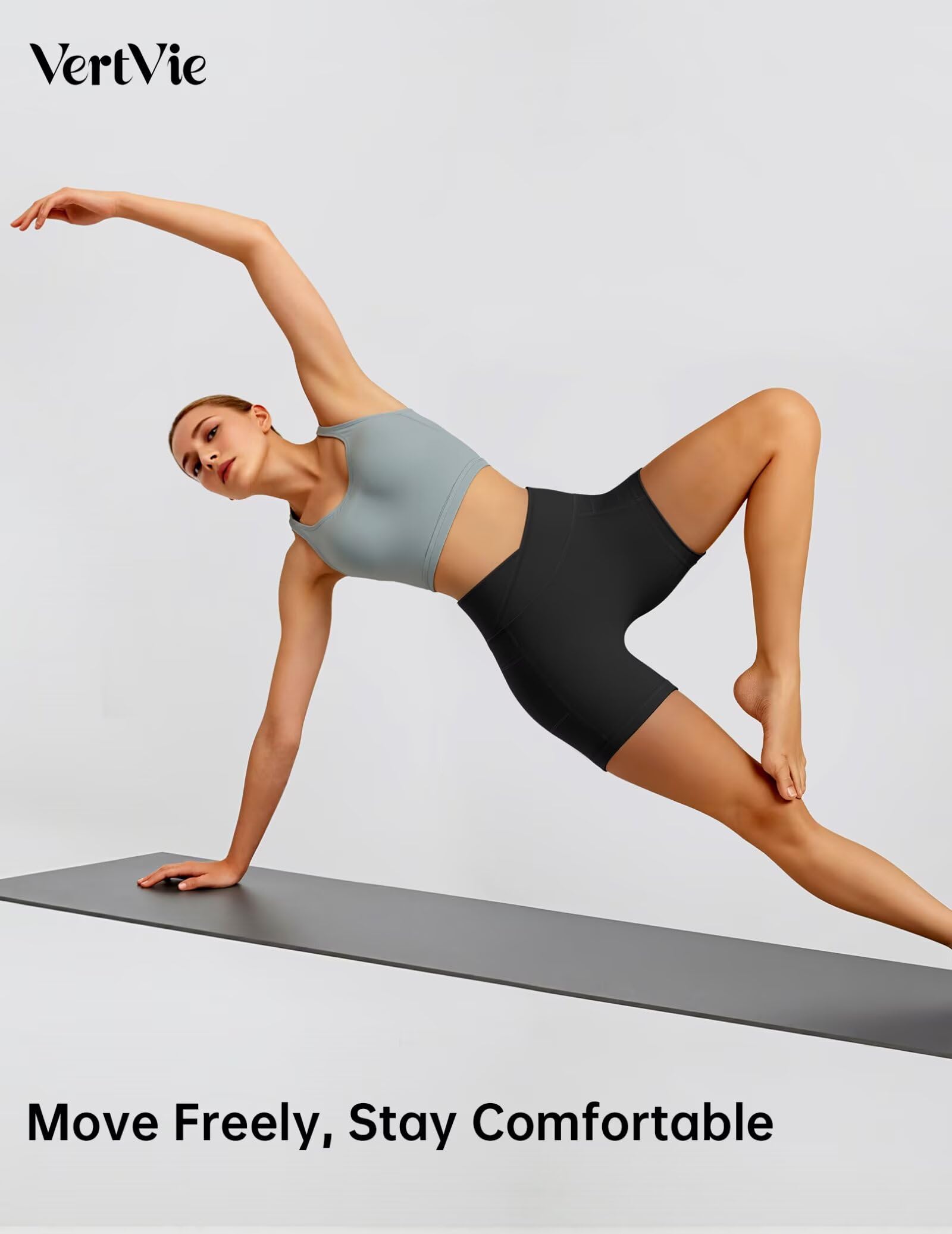 Vertvie Pantalones Leggings Cortos Deportivos para Mujer Pantalones Cortos Cintura Alta con Bolsillos Pantalones Cortos para Fitness Yoga Correr Secado Rápido