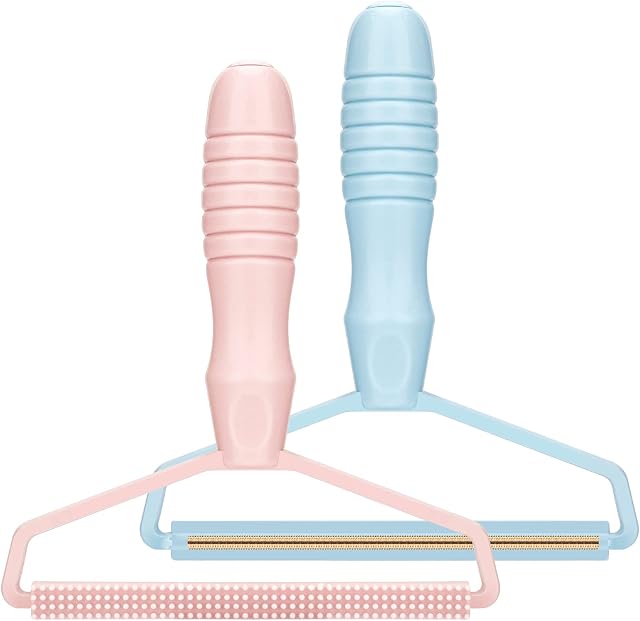 Lint Roller, Lint Remover Lint Cleaner Pro Carpet Fuzz Shaver Reusable Double Sided Fabric Shaver for Sweater Woven Coat Carpet Knitted Pet HairBlue+Pink 