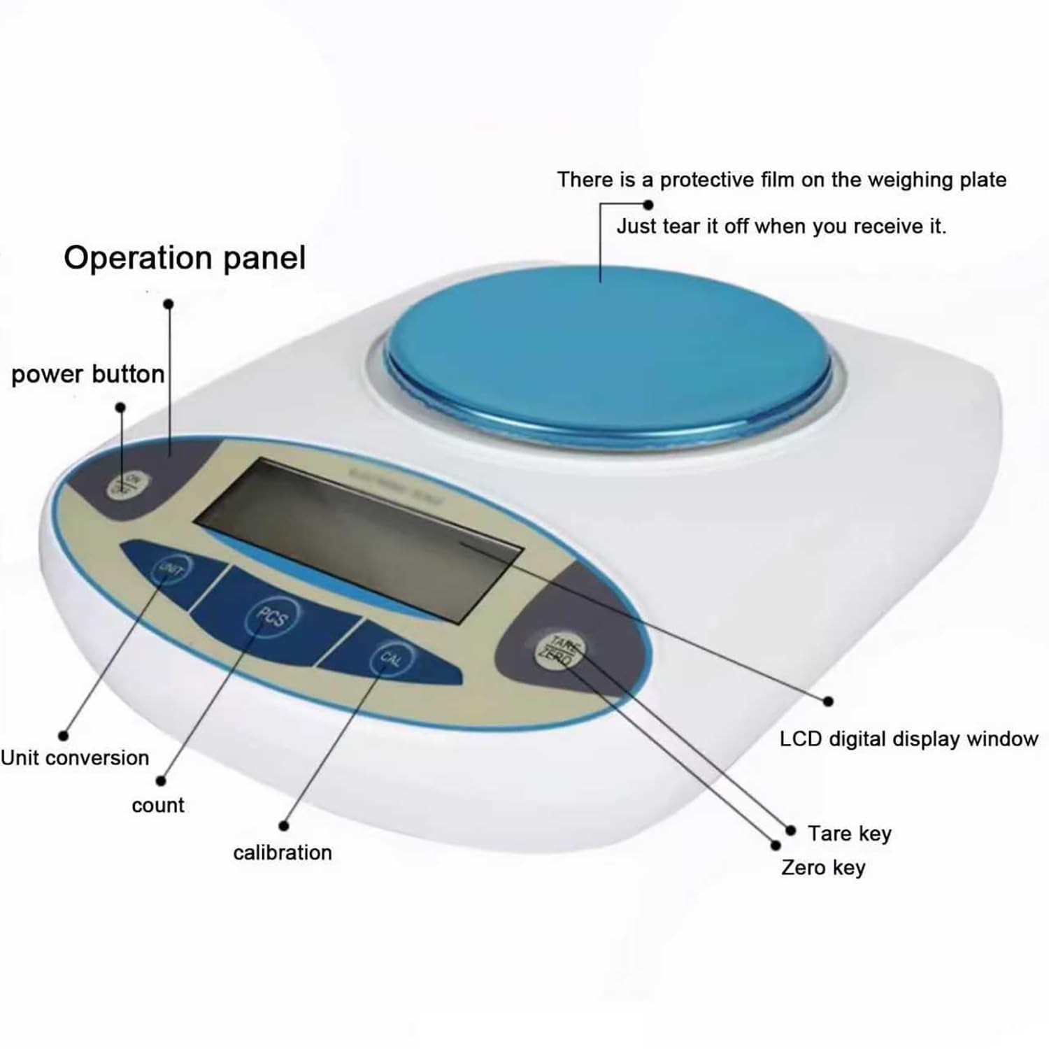 COYEUX Bilancia Analitica da Laboratorio, Bilancia Analitica di Precisione 500 G X 0,001 G, con Schermo Protettivo E Display LED, per Bilancia per Gioielli