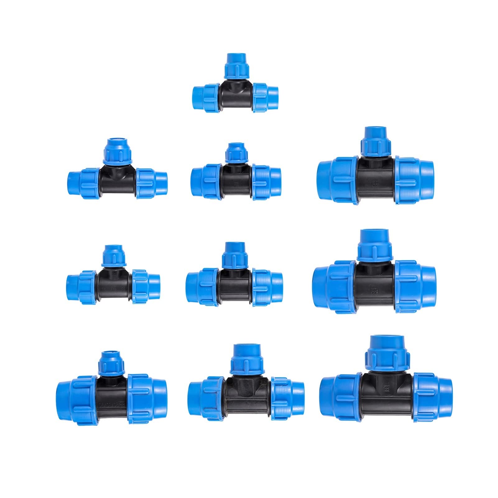 Garden Plumbing 20/25/32/40/50mm PVC PE Pipe Tee Reducer Water Divider Agricultural Garden Irrigation Pipe Blue (Color : 40 x 20 x 40)