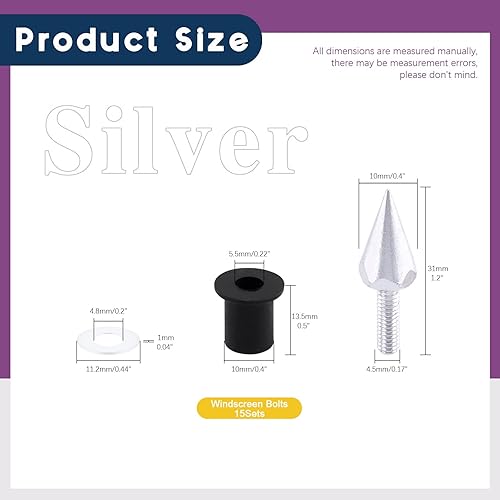 Miniatura 14 de Swpeet Juego de 15 tornillos de aluminio para parabrisas de motocicleta, tornillo de espiga de motocicleta, empalador corto, compatible con la Rojo